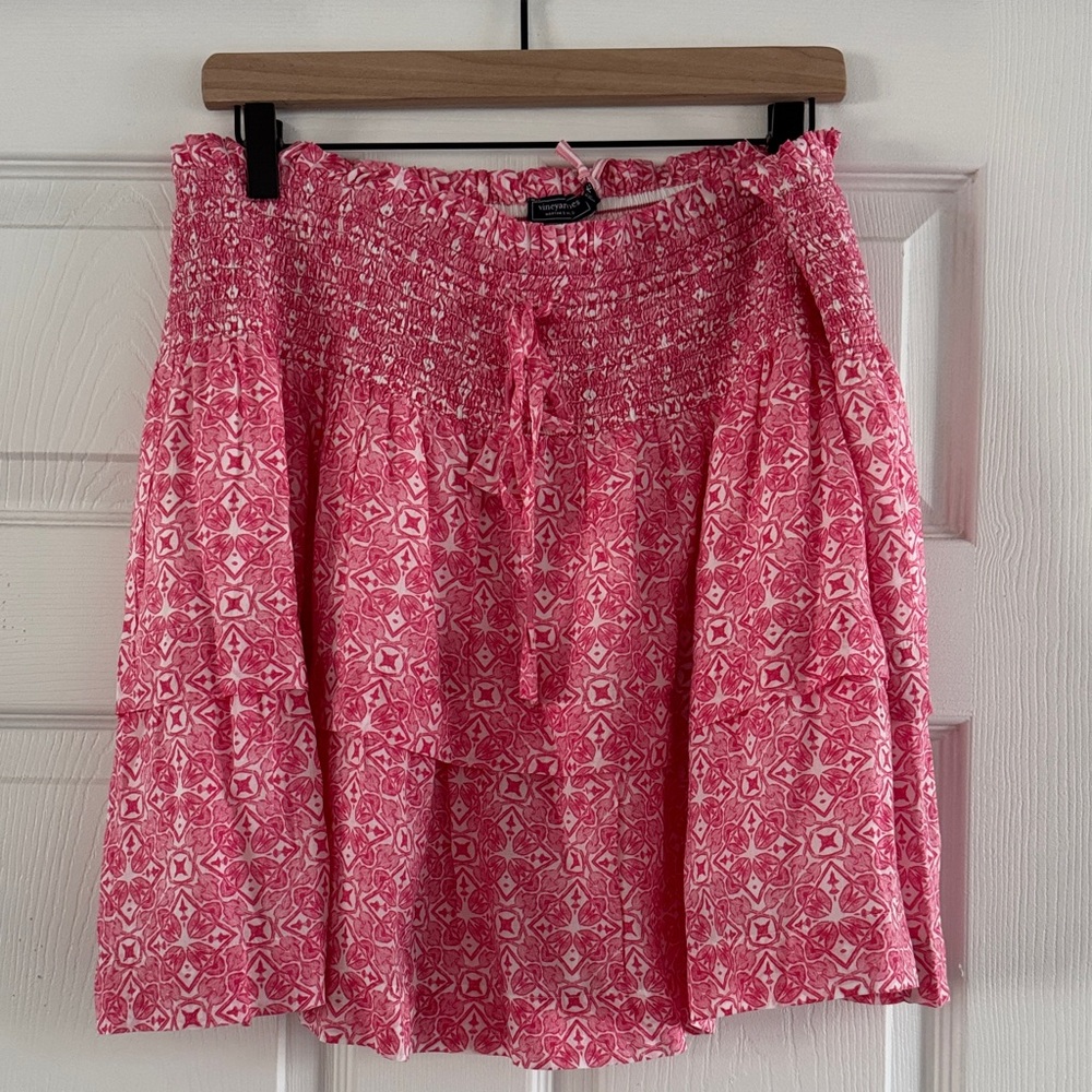 Vineyard Vines Pink Geometric Mini Skirt